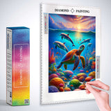 Turtle Family Dolphins — Diamond Painting Kit, product view 3