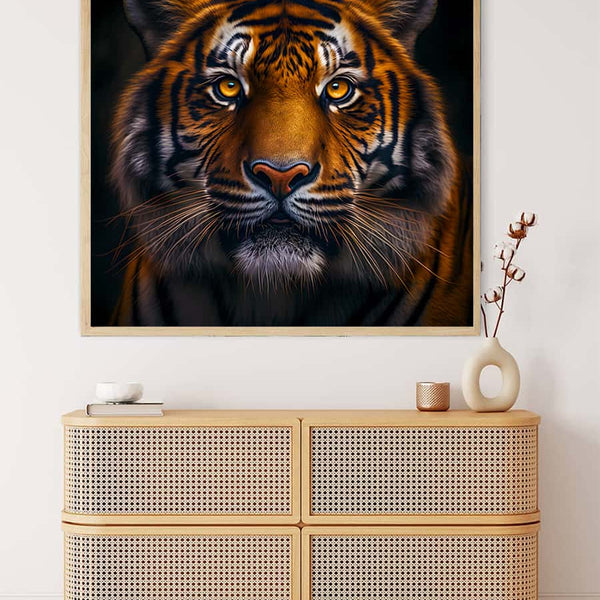 Tiger frontal view — Diamond Painting Kit, product view 3