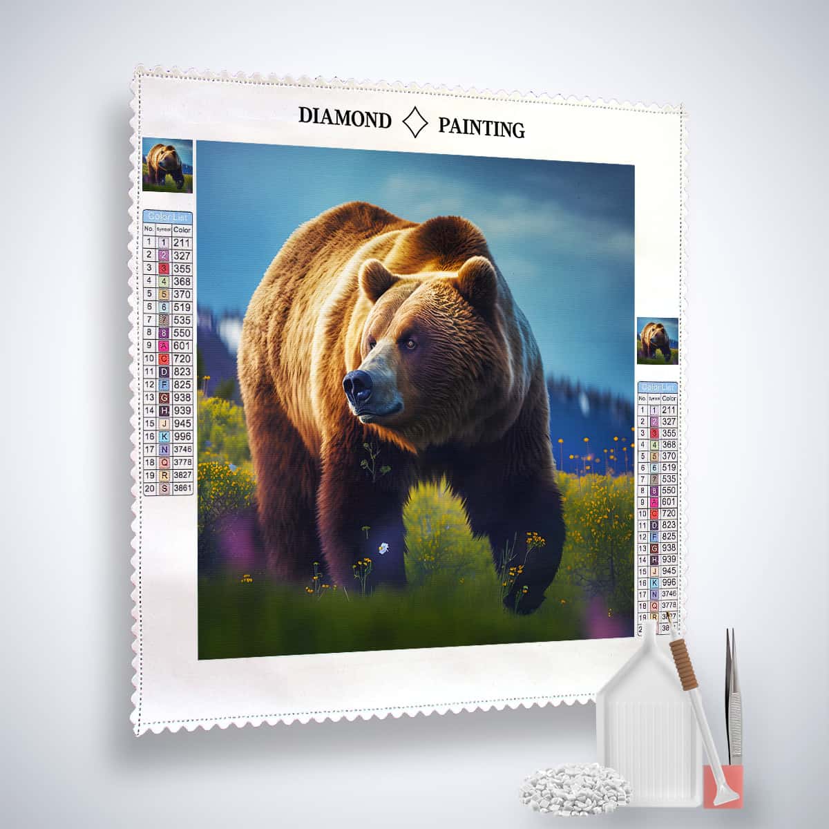 Bear running — Diamond Painting Kit, product view 2