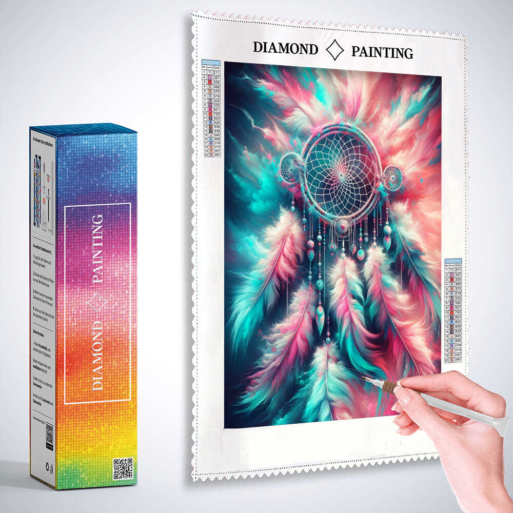 Dreamcatcher feathers — Diamond Painting Kit, product view 3