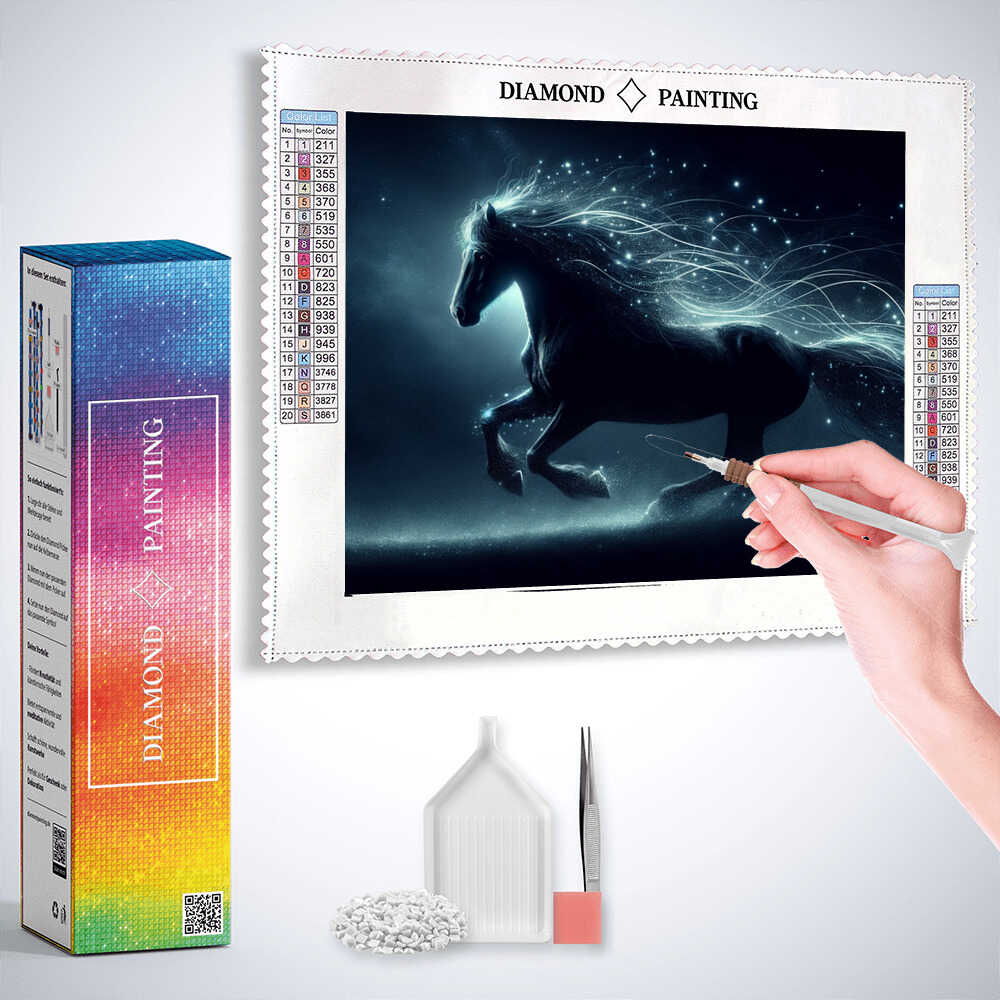 Horse of the Night — Diamond Painting Kit, product view 3