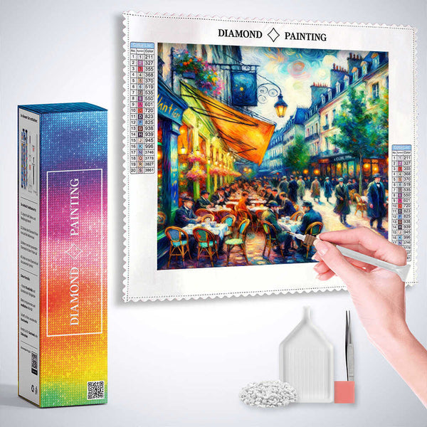 Evening whispers on the terrace — Diamond Painting Kit, product view 3