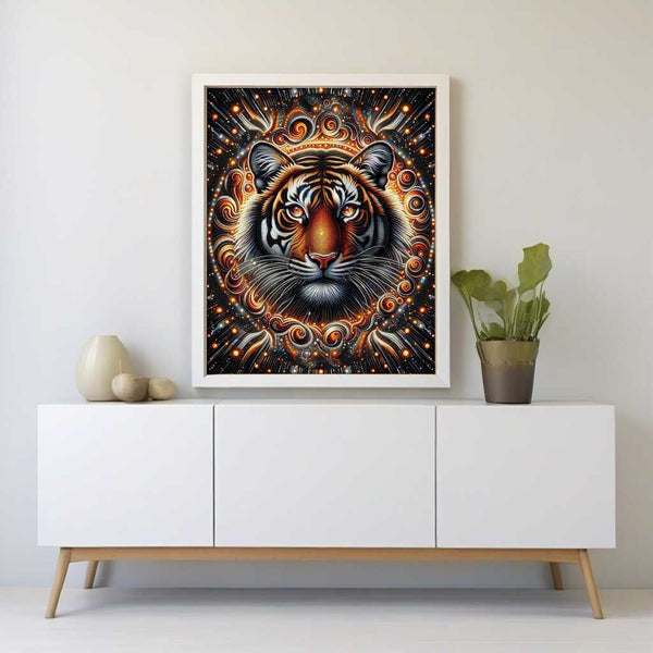 Tiger looking up — Diamond Painting Kit, product view 2