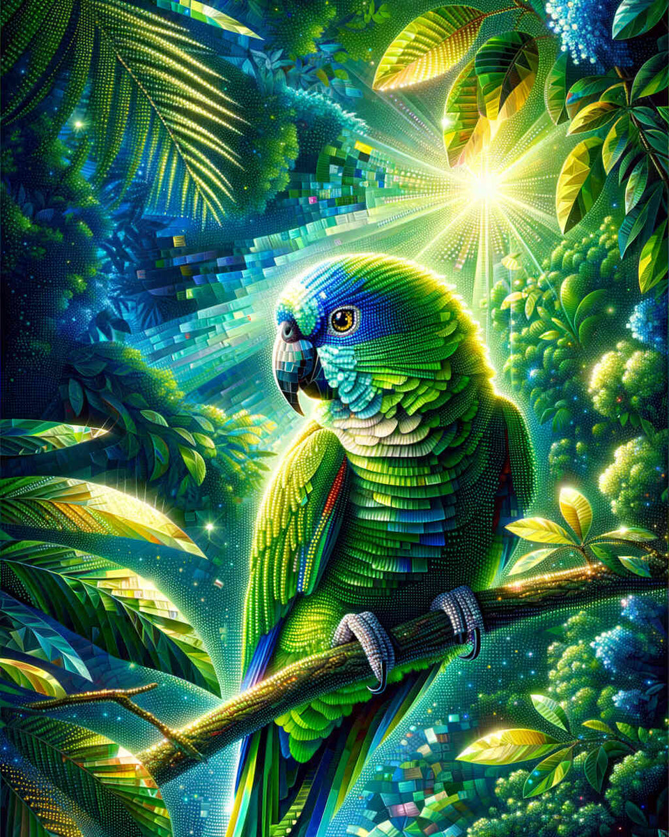 Green Parrot — Diamond Painting Kit design