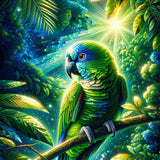Green Parrot — Diamond Painting Kit design
