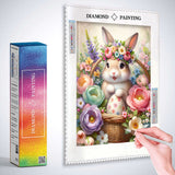 Bunny in flower basket — Diamond Painting Kit, product view 3