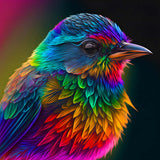 Colorful bird sideways — AB Diamond Painting Kit design