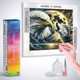 Eagle and howling wolf — Diamond Painting Kit, product view 3