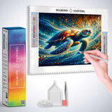 Sea Turtle in a Mosaic of Color — Diamond Painting Kit, product view 2