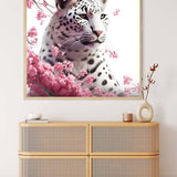 Snow leopard with rose petals — Diamond Painting Kit, product view 3