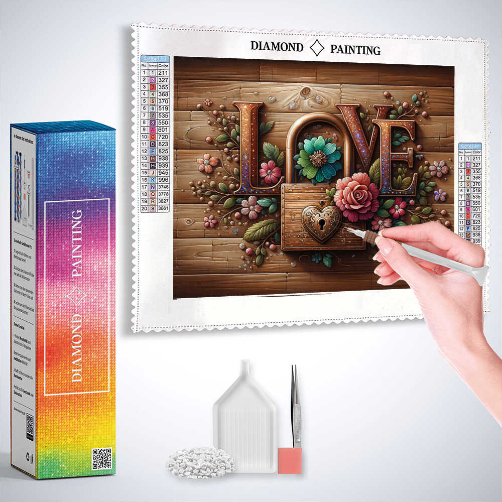 Love in Wood Tones — Diamond Painting Kit, product view 3