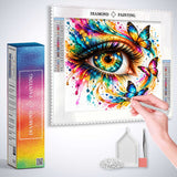 Colorful butterflies, eye — Diamond Painting Kit, product view 3