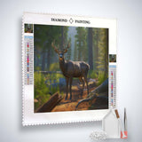 Peaceful deer in the forest — Diamond Painting Kit, product view 2