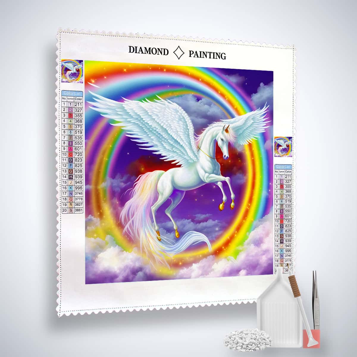 Flying unicorn in the rainbow — AB Diamond Painting Kit, product view 2