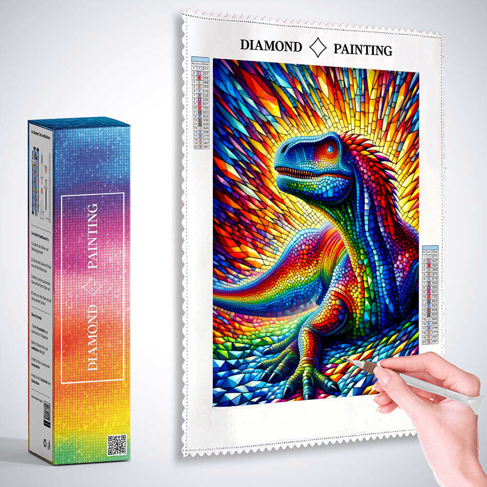 Colorful Dinosaur — Diamond Painting Kit, product view 3