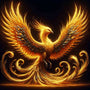 Phoenix Awakening, Golden — Diamond Painting Kit design