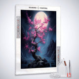 Moonlight Peach Tree — Diamond Painting Kit, product view 2