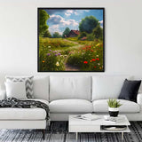 Village idyll on the meadow — Diamond Painting Kit, product view 3