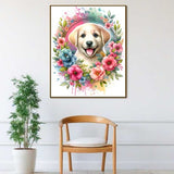 Dog flower wreath — Diamond Painting Kit, product view 2