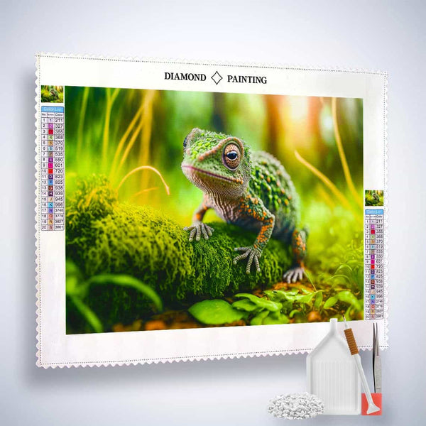 Chameleon in green — Diamond Painting Kit, product view 2