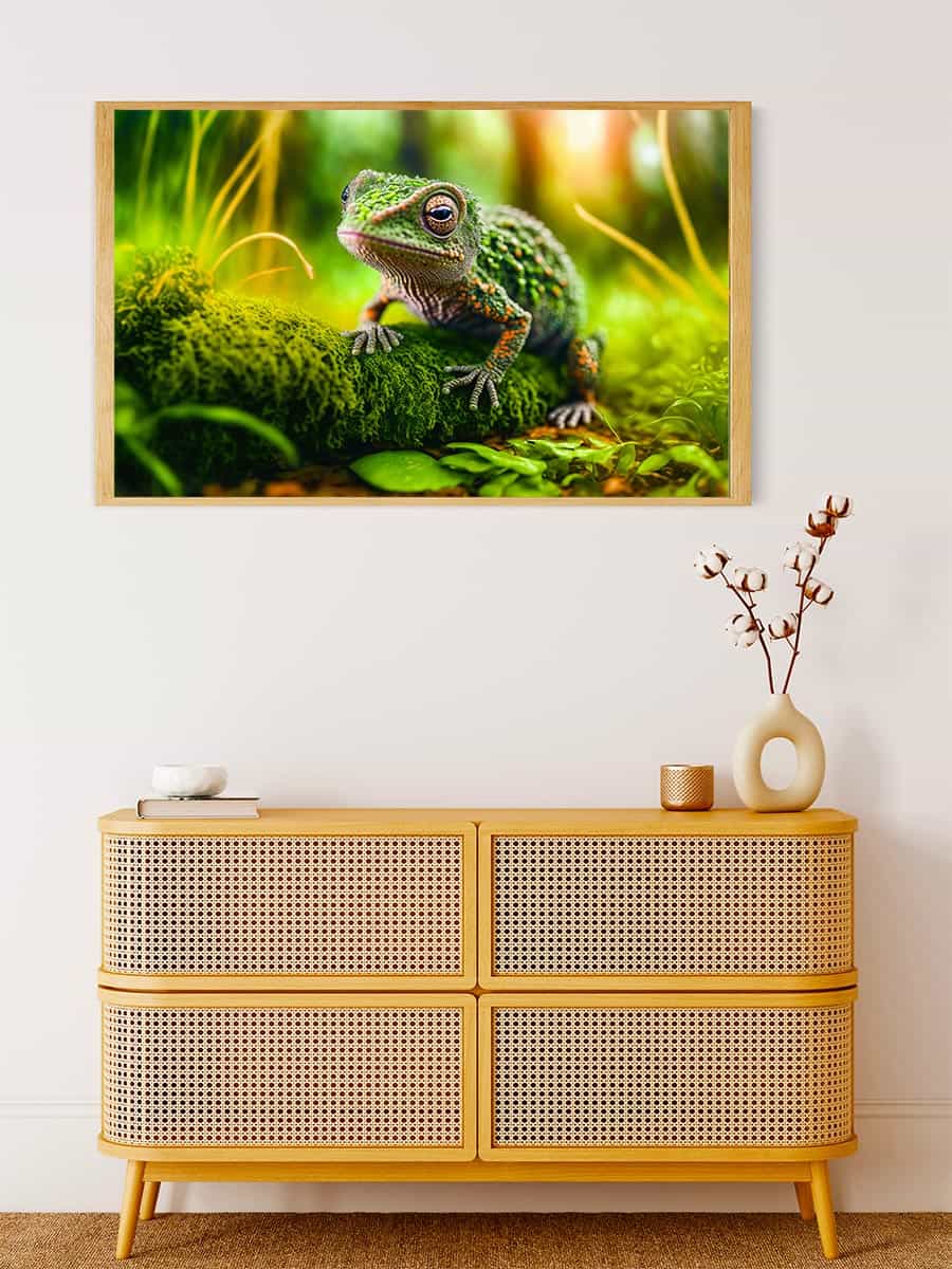 Chameleon in green — Diamond Painting Kit, product view 4