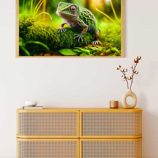 Chameleon in green — Diamond Painting Kit, product view 4