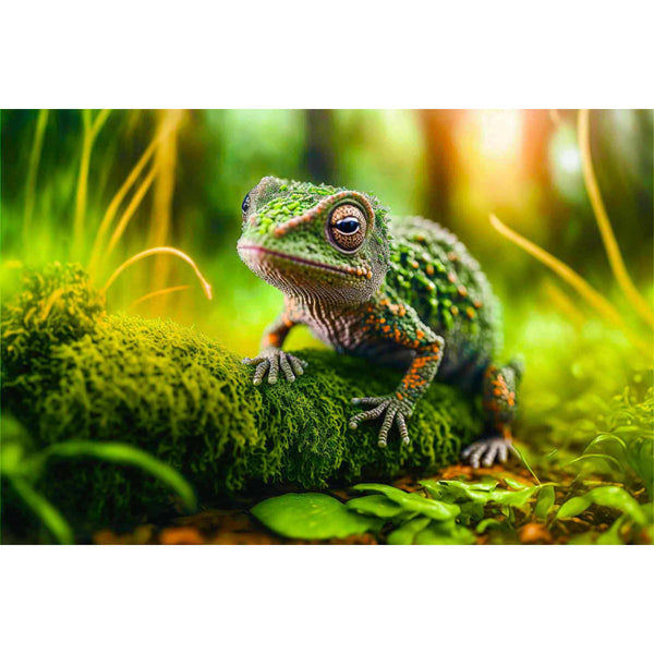 Chameleon in green — Diamond Painting Kit design