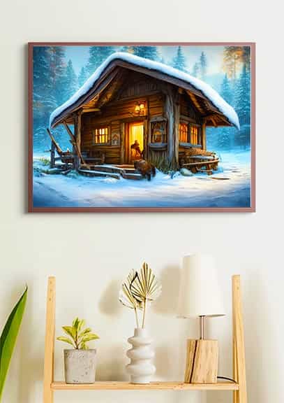 Winter Cottage — Diamond Painting Kit, product view 4