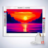 Mountains sea and sunrise — Diamond Painting Kit, product view 3
