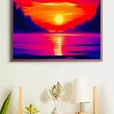 Mountains sea and sunrise — Diamond Painting Kit, product view 4
