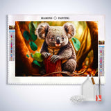 Koala bear on forest floor — Diamond Painting Kit, product view 3