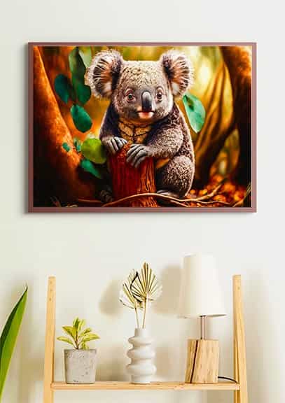Koala bear on forest floor — Diamond Painting Kit, product view 4