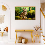 Lynx child in the forest — Diamond Painting Kit, product view 4