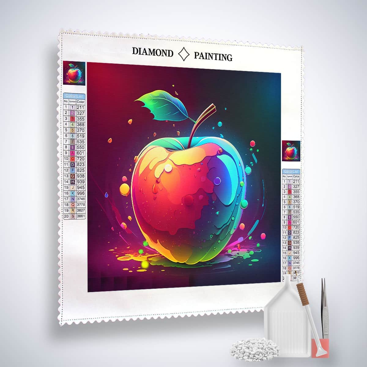 Apple, Splash — Diamond Painting Kit, product view 2