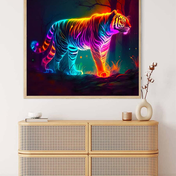 Brightly colored tiger — AB Diamond Painting Kit, product view 3