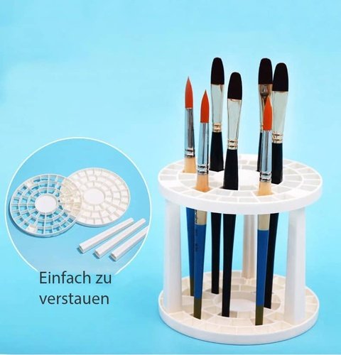 Compact Paintbrush Holder with 49 Slots — Craft Accessory design