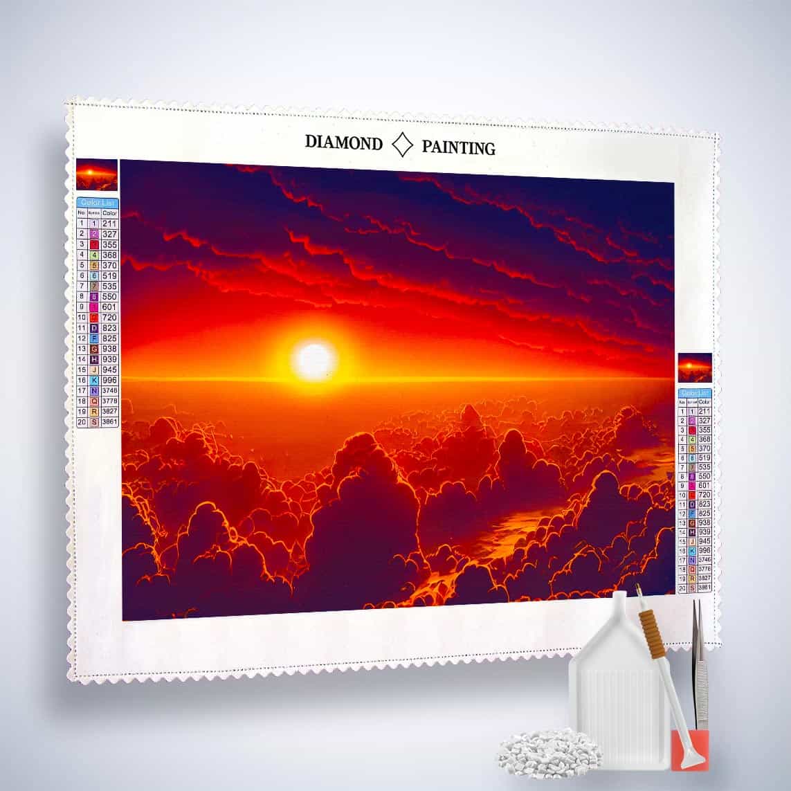 Sunrise in the clouds — Diamond Painting Kit, product view 2