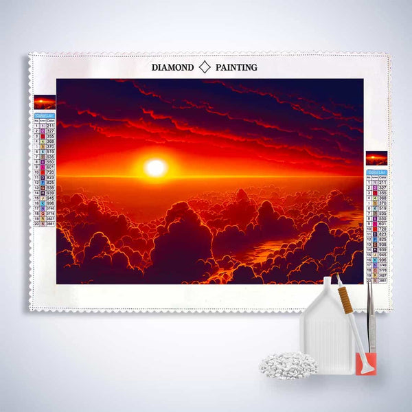Sunrise in the clouds — Diamond Painting Kit, product view 3