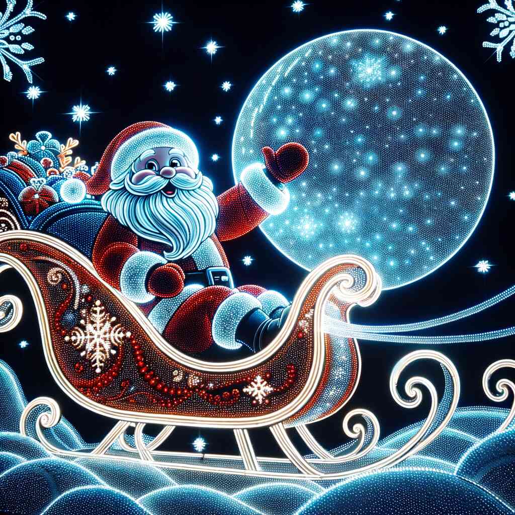 Diamond Painting - Merry Christmas Santa Claus in sleigh