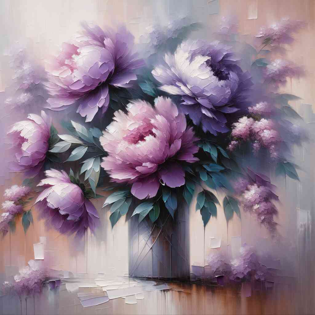 Diamond Painting - Peony Bouquet Purple