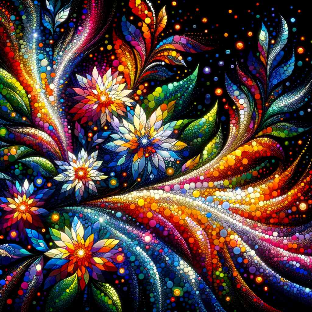 Diamond Painting - Colorful flowers on black