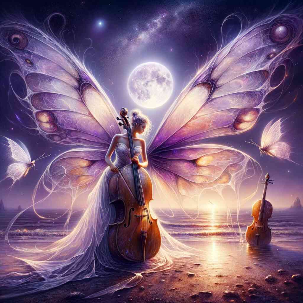 Diamond Painting - Butterfly woman with instrument