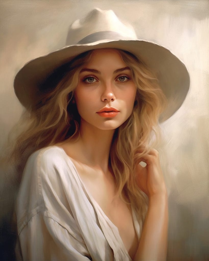 Diamond Painting - Woman with Hat, Portrait