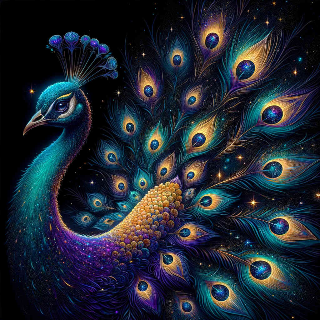 Diamond Painting - Cosmic peacock wonder