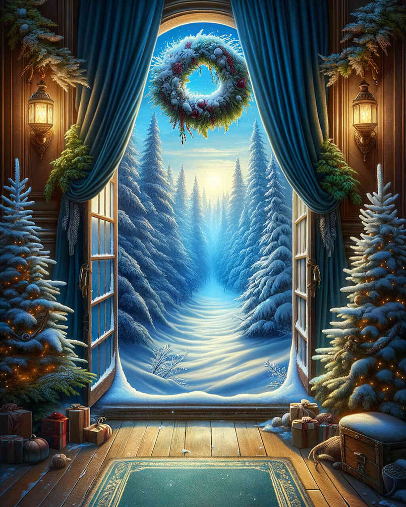 Diamond Painting - Window into the winter forest