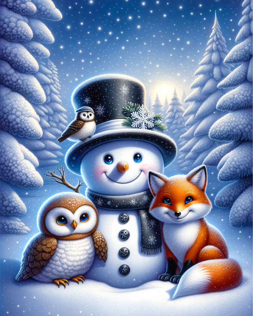 Diamond Painting - Snowman, Owl, Fox