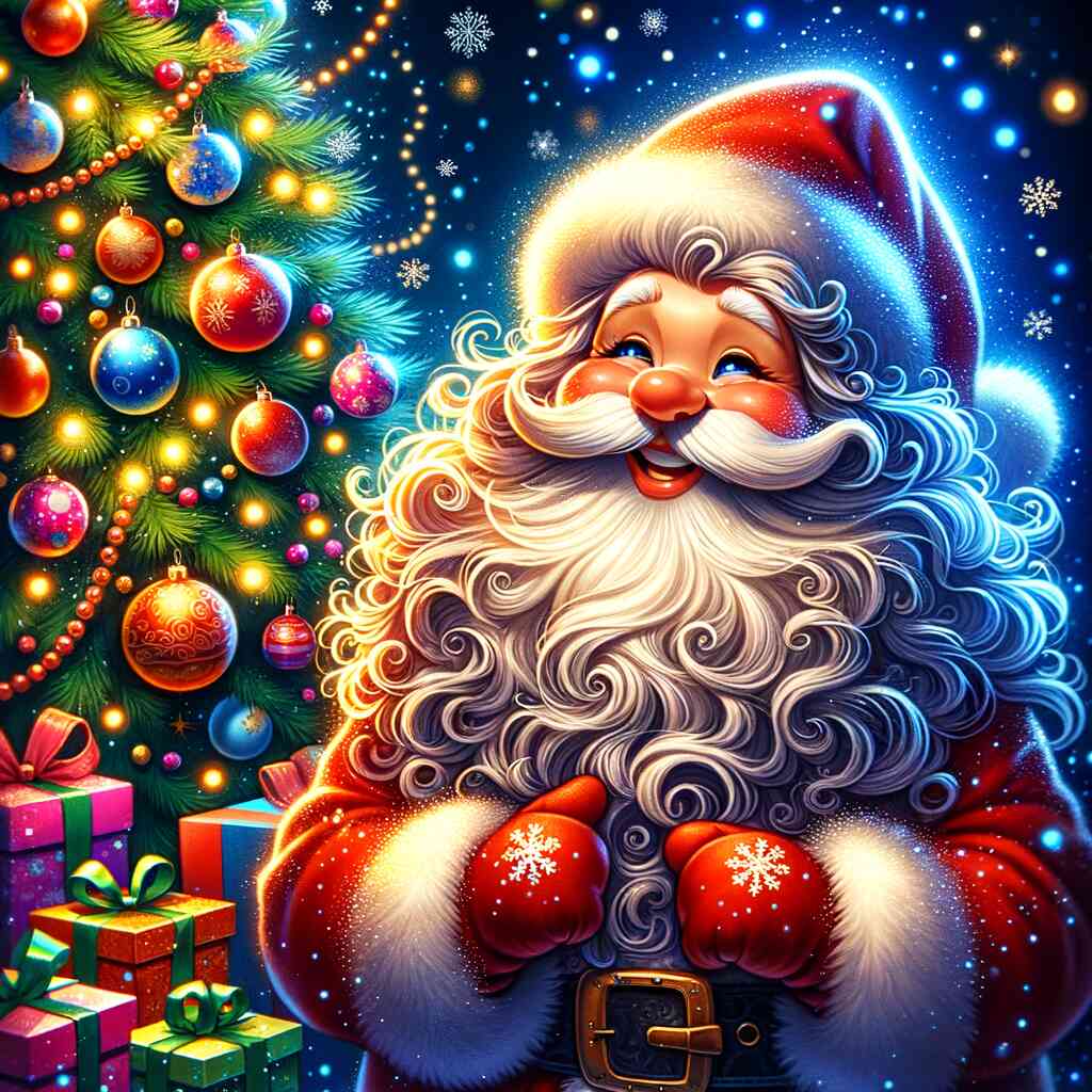 Diamond Painting - Merry Christmas Santa Claus with tree
