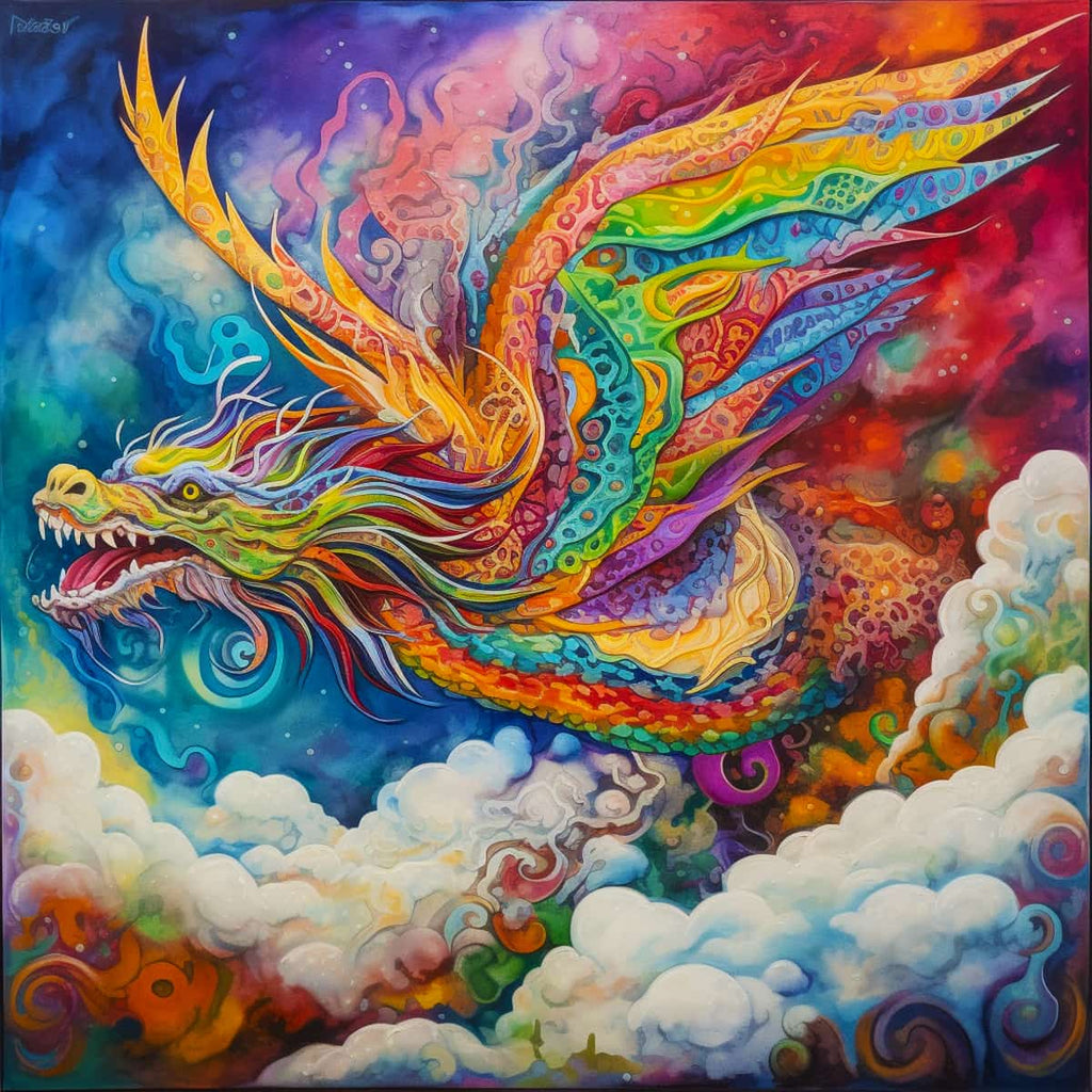 Diamond Painting - Magie der Drachen - gedruckt in Ultra-HD - Drachen, Fantasy, Neu eingetroffen, Quadratisch