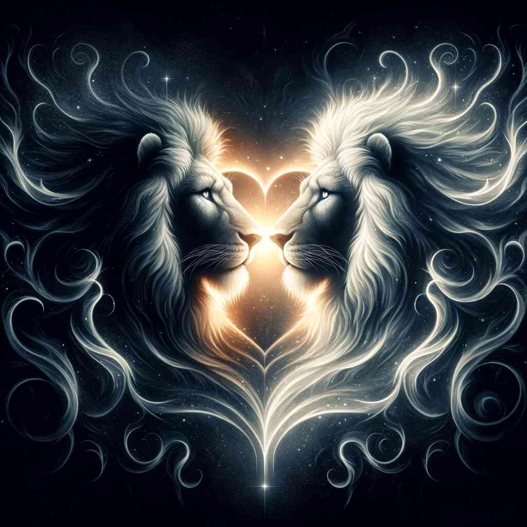 Diamond Painting - Black and white lion heart
