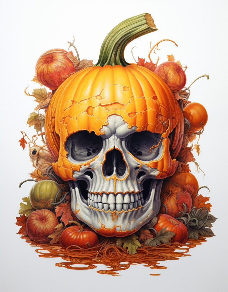 Diamond Painting - Skull, Pumpkin
